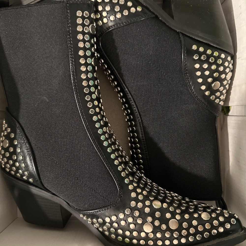Black studded boots